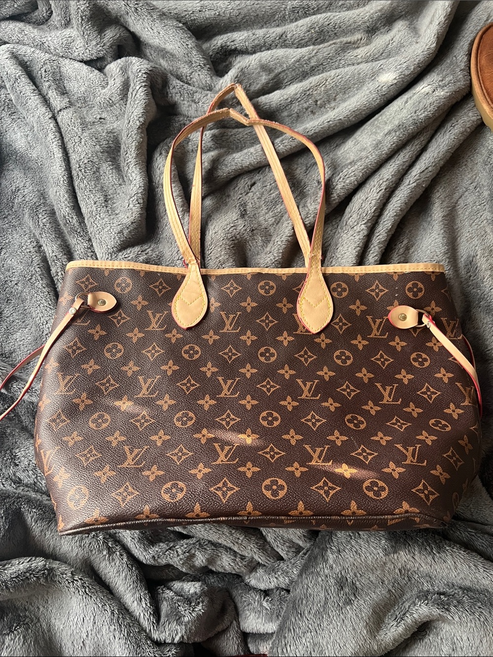 Battered neverfull tote